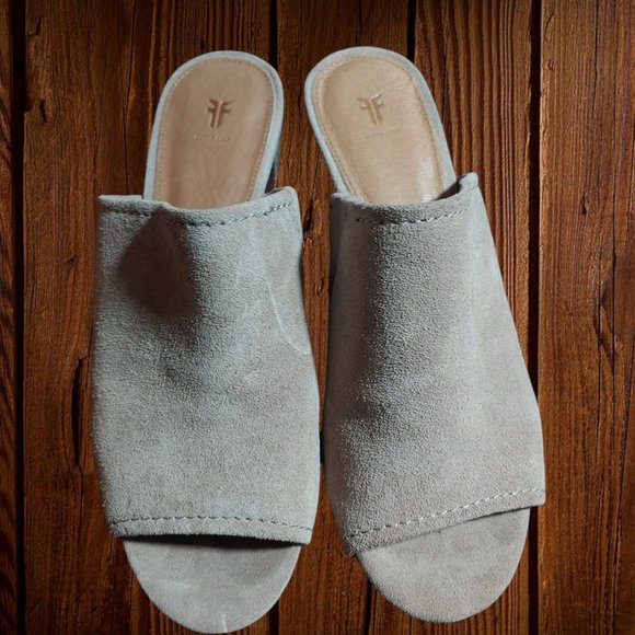 Frye Shoes - Frye Gray Suede Mule Sandals